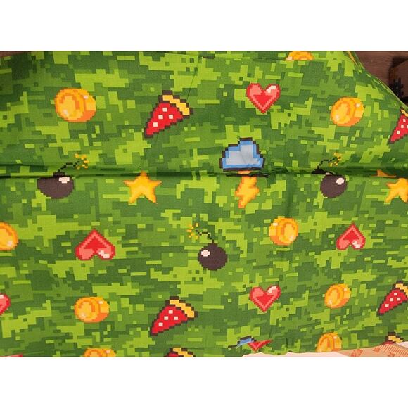 Pixled Digital Video Game Emoji Cotton Fabric 2.5 Yards - Picture 1 of 4